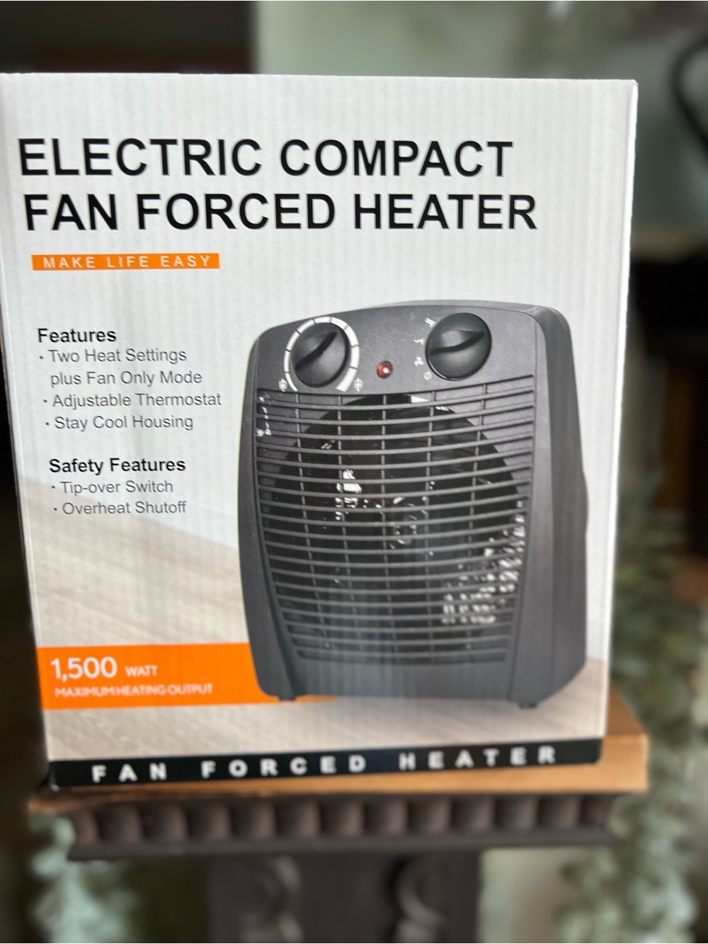 Electric Compact Fan Forced Heater - Gray - Picture 1 of 2